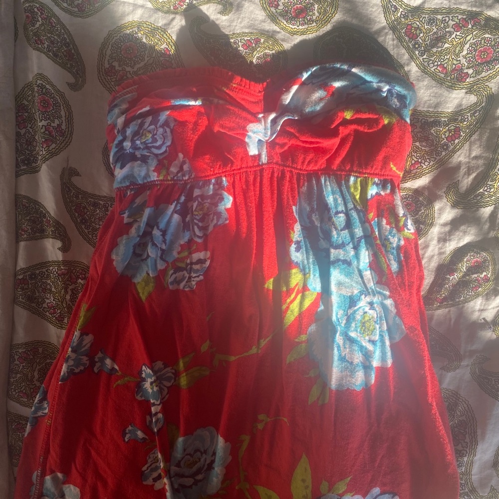 Strapless floral top